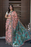 Coral Floral Saree