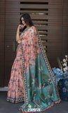 Coral Floral Saree