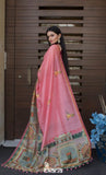 Punch Pink Jharokha saree