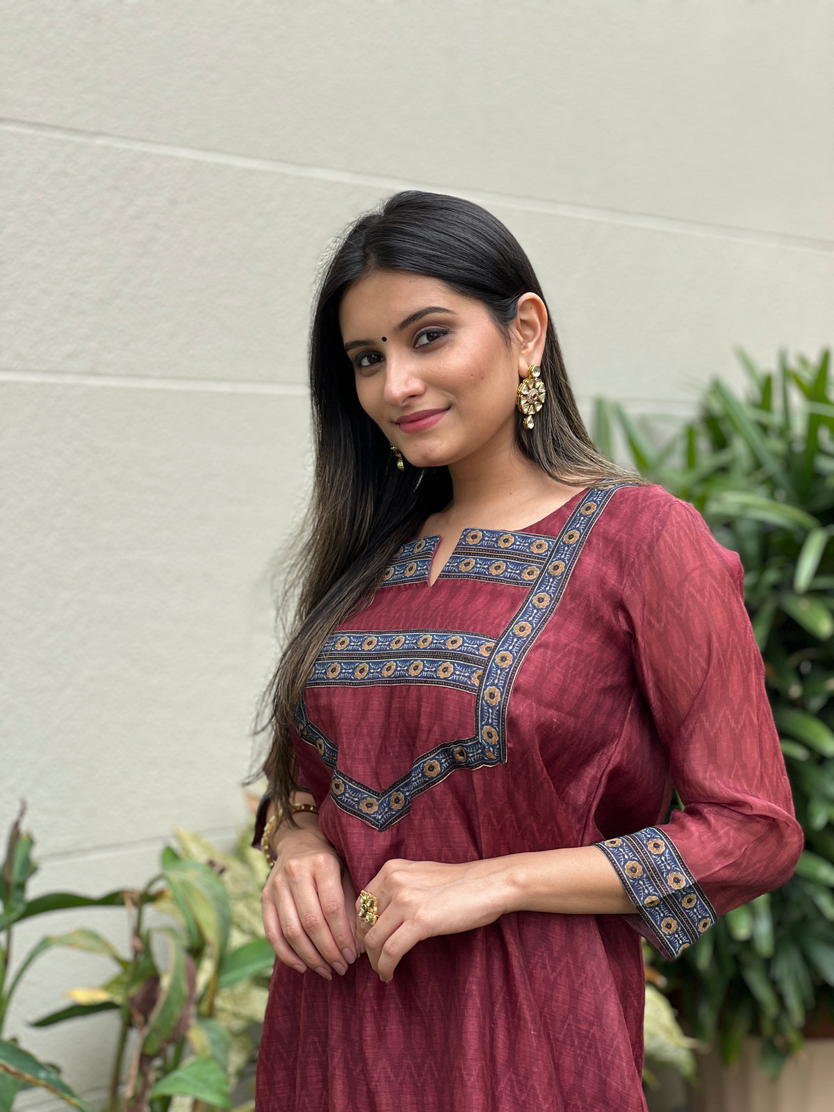 Sheeba Ajrakh Kalamkari Suit-Kurta Set-Ekana Label