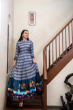 Ikkat Pichwai Blue Gown