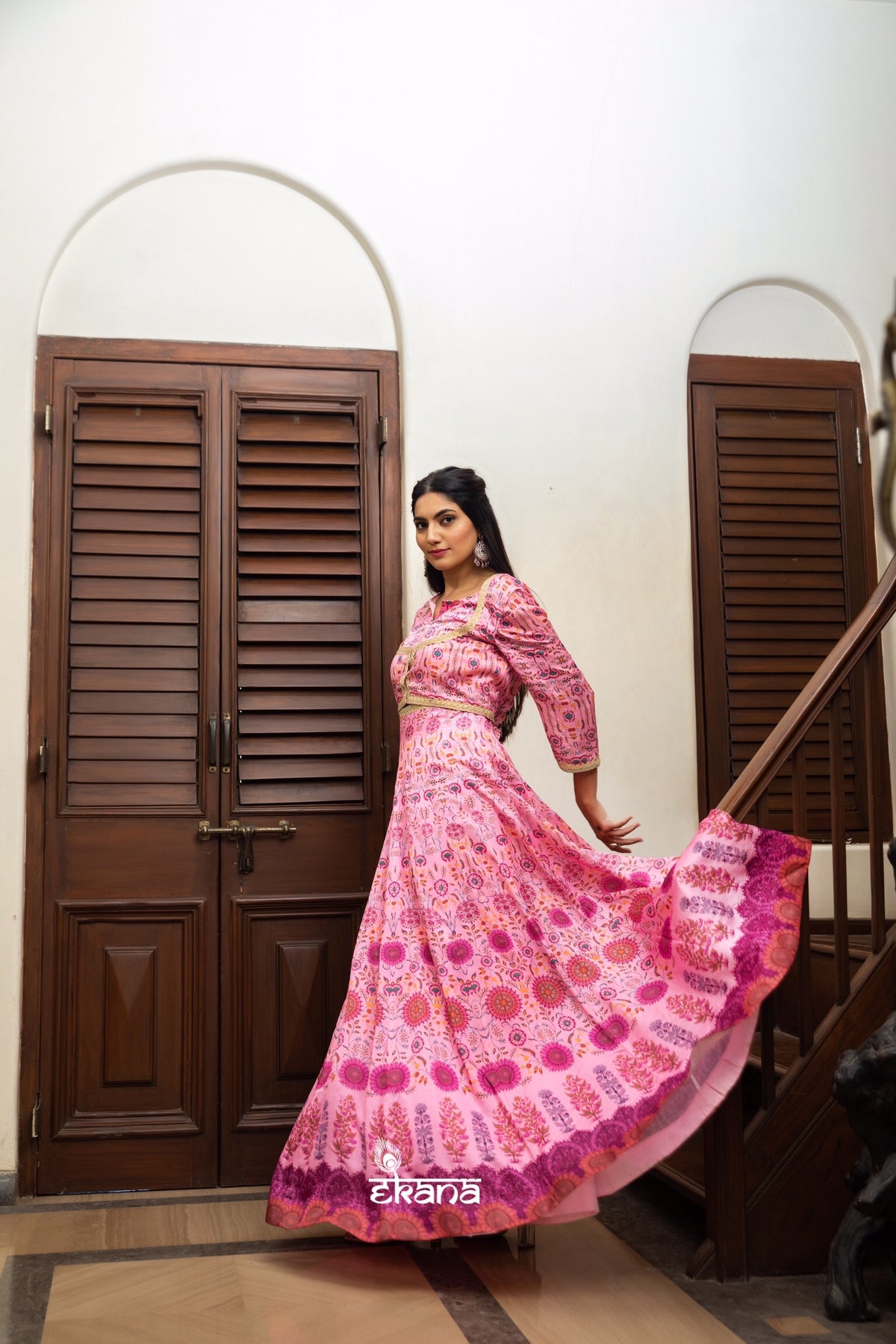 Rose Pink Jacket Gown-Clothing-Ekana Label