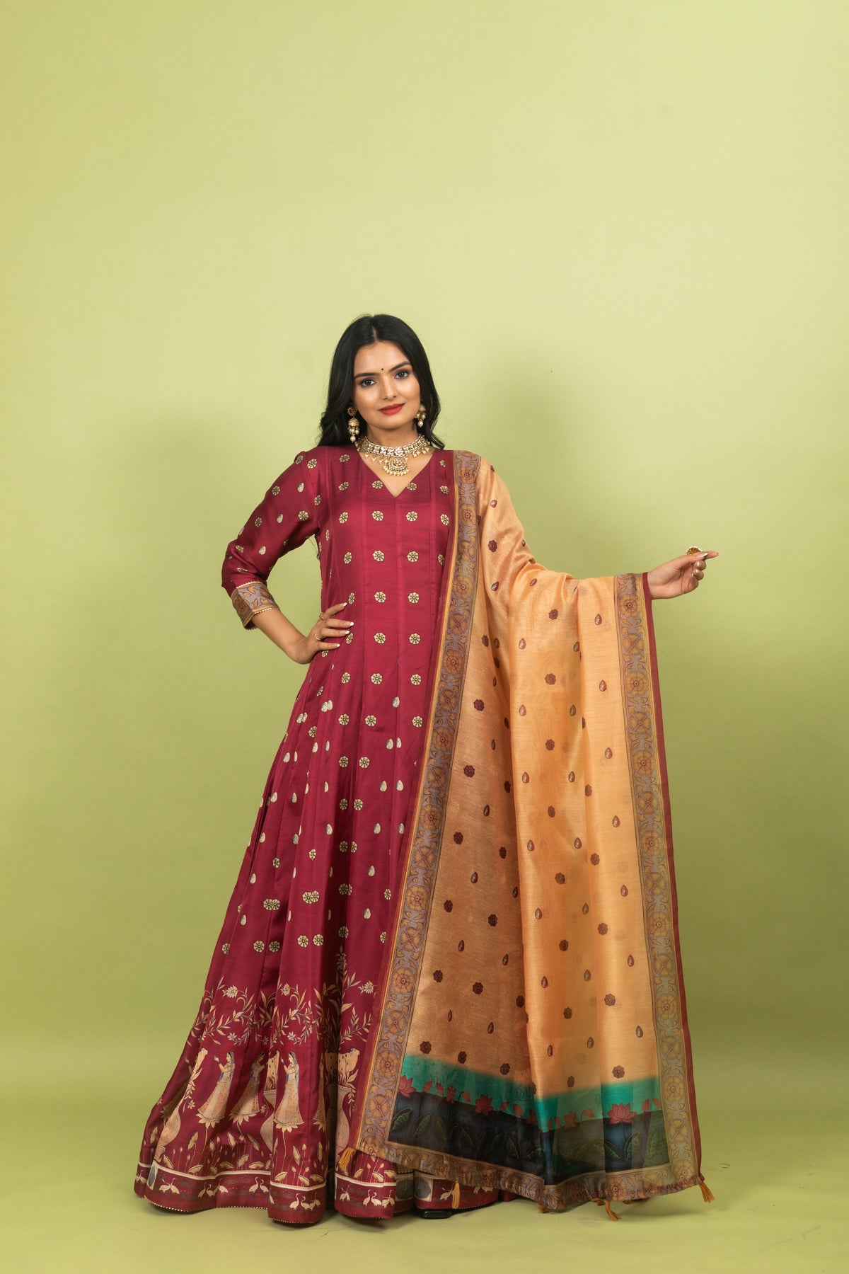 Ruhi Pichwai Dupatta-Dupatta-Ekana Label