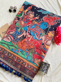 Beautiful Radha Krishna Kalamkari Saree