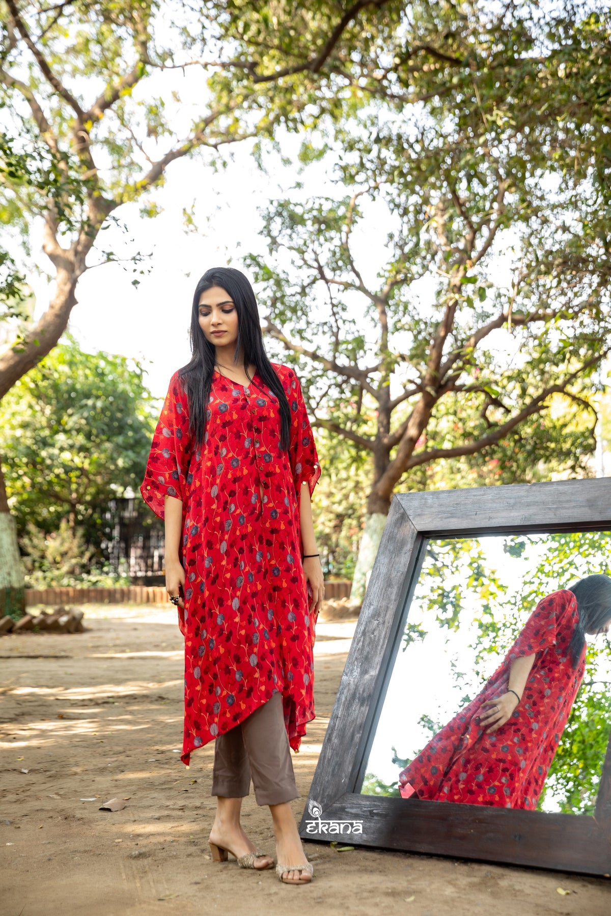 Scarlet Kaftan-Western-Ekana Label