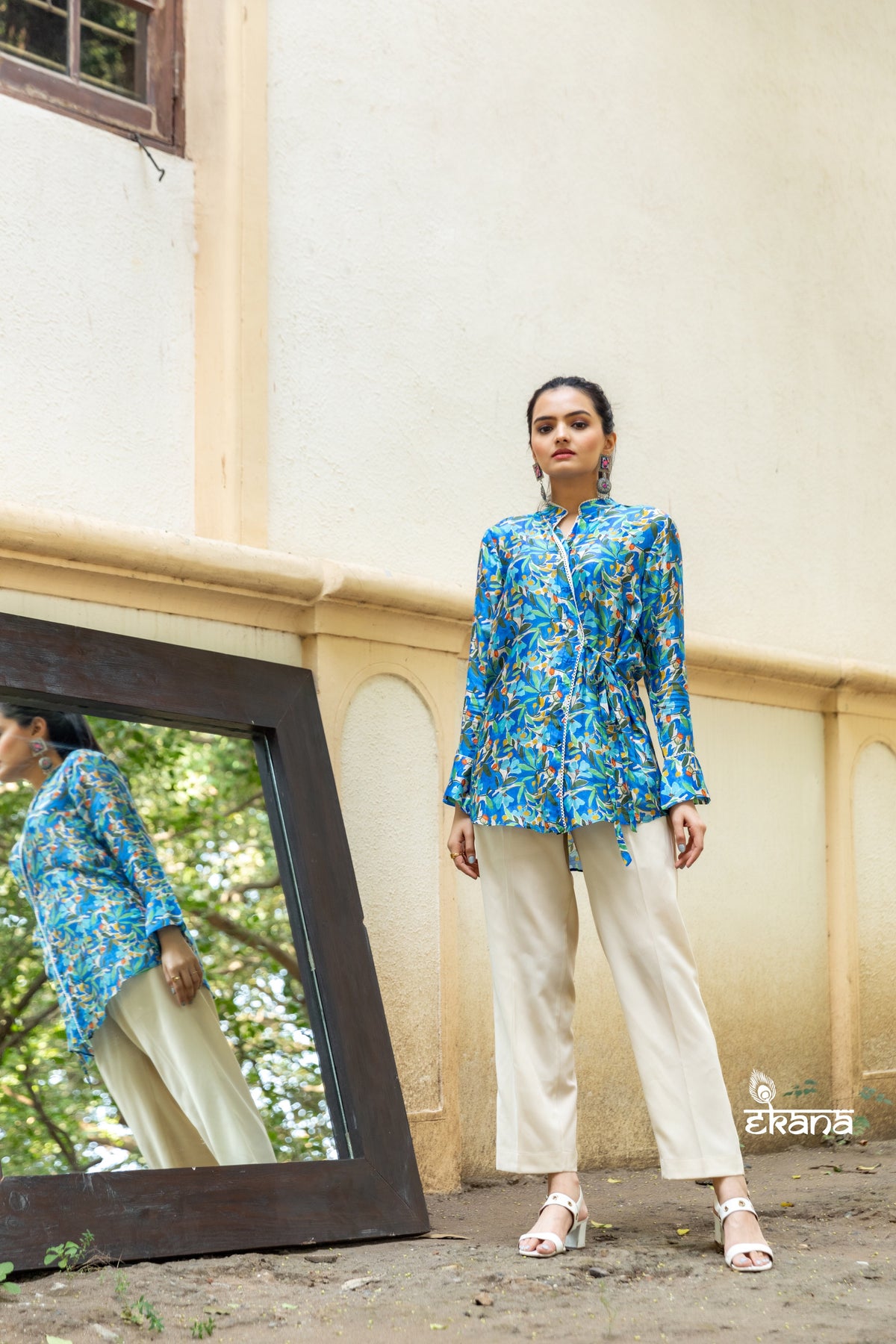 Morocco Blue Top-Western-Ekana Label