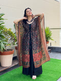 Black Patola Cape Gown
