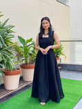 Black Patola Cape Gown