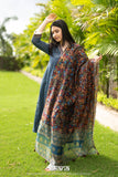 Wild Sapphire Bandhani Kalamkari Three Piece Set