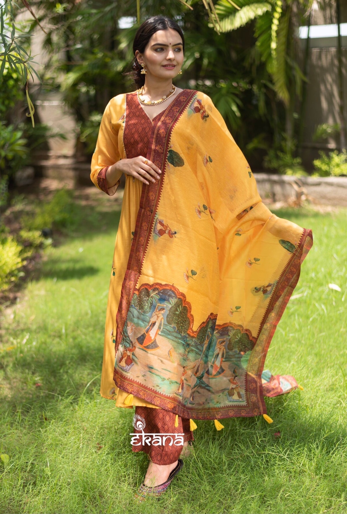Yellow Blush Dupatta-Dupatta-Ekana Label