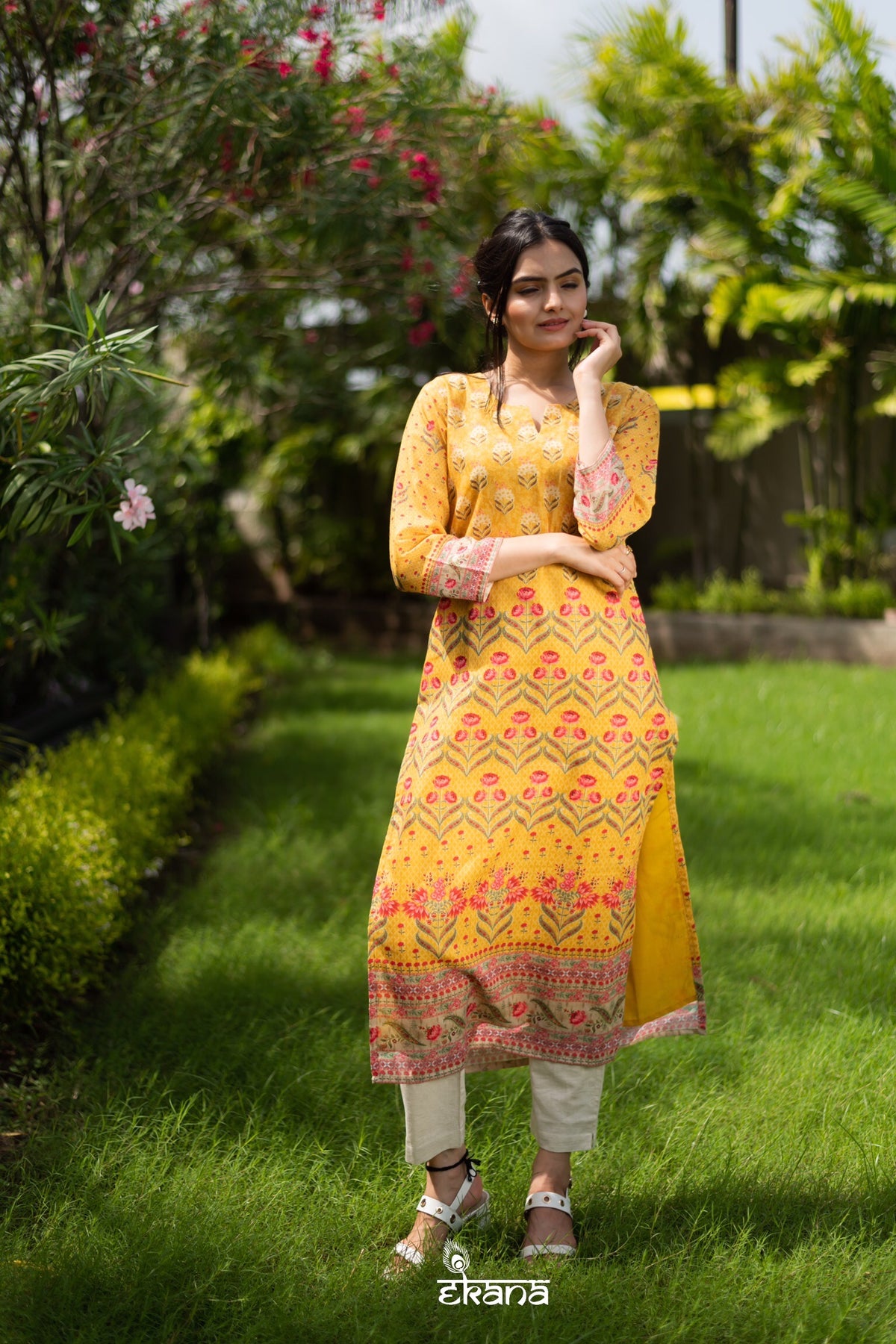 Yellow Divine Kurta-Suit Set-Ekana Label