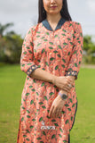 Coral Floral Kurta Set