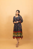 Poppy Blue Kalamkari Dress