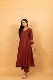 Pankajini Maroon  Pichwai Suit Set