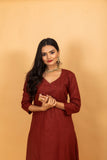 Pankajini Maroon  Pichwai Suit Set