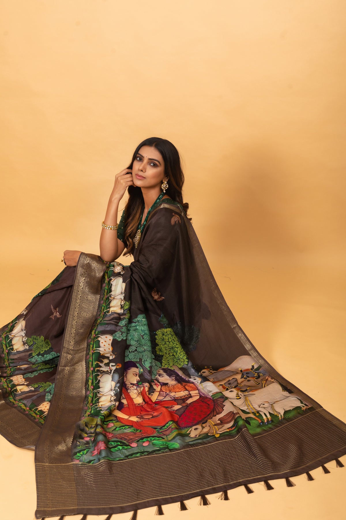 Radhe Shyam Pichwai Saree-Saree-Ekana Label