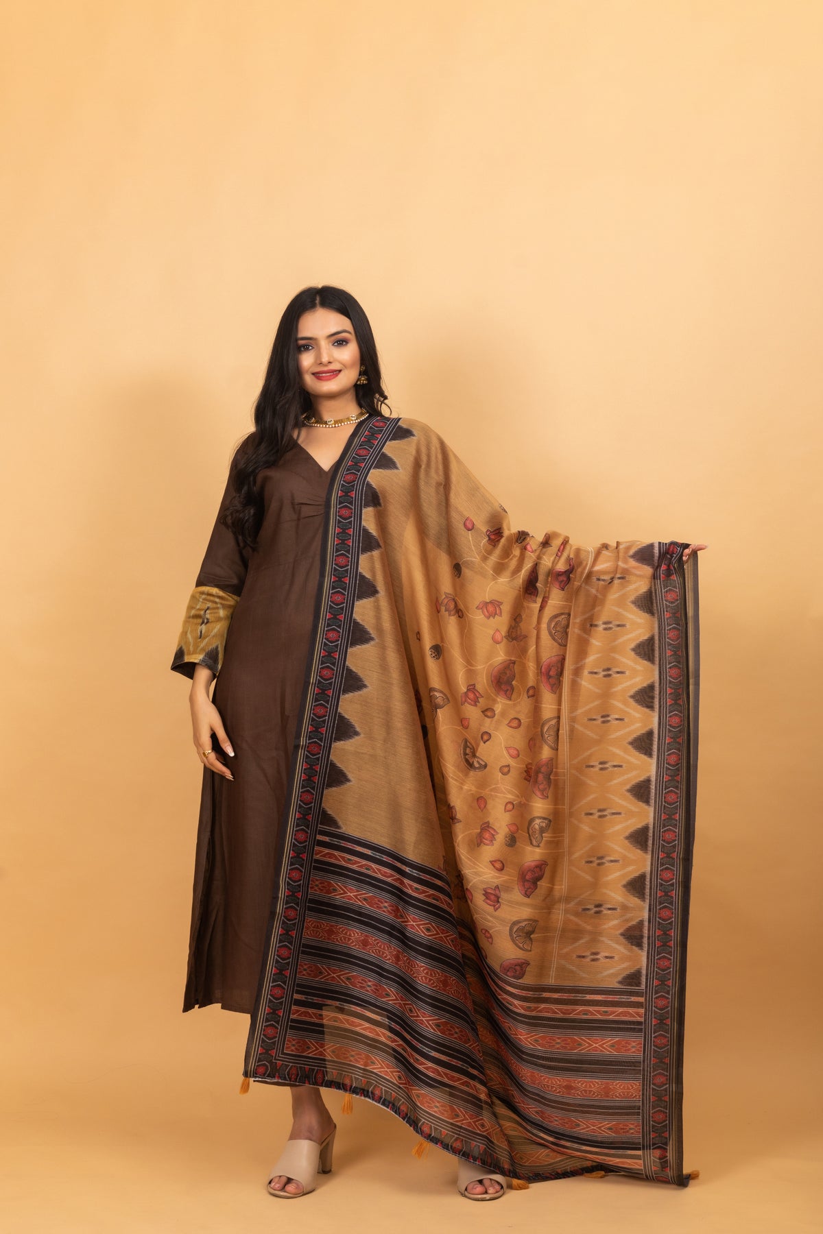 Mustard Srini Pichwai Dupatta-Clothing-Ekana Label