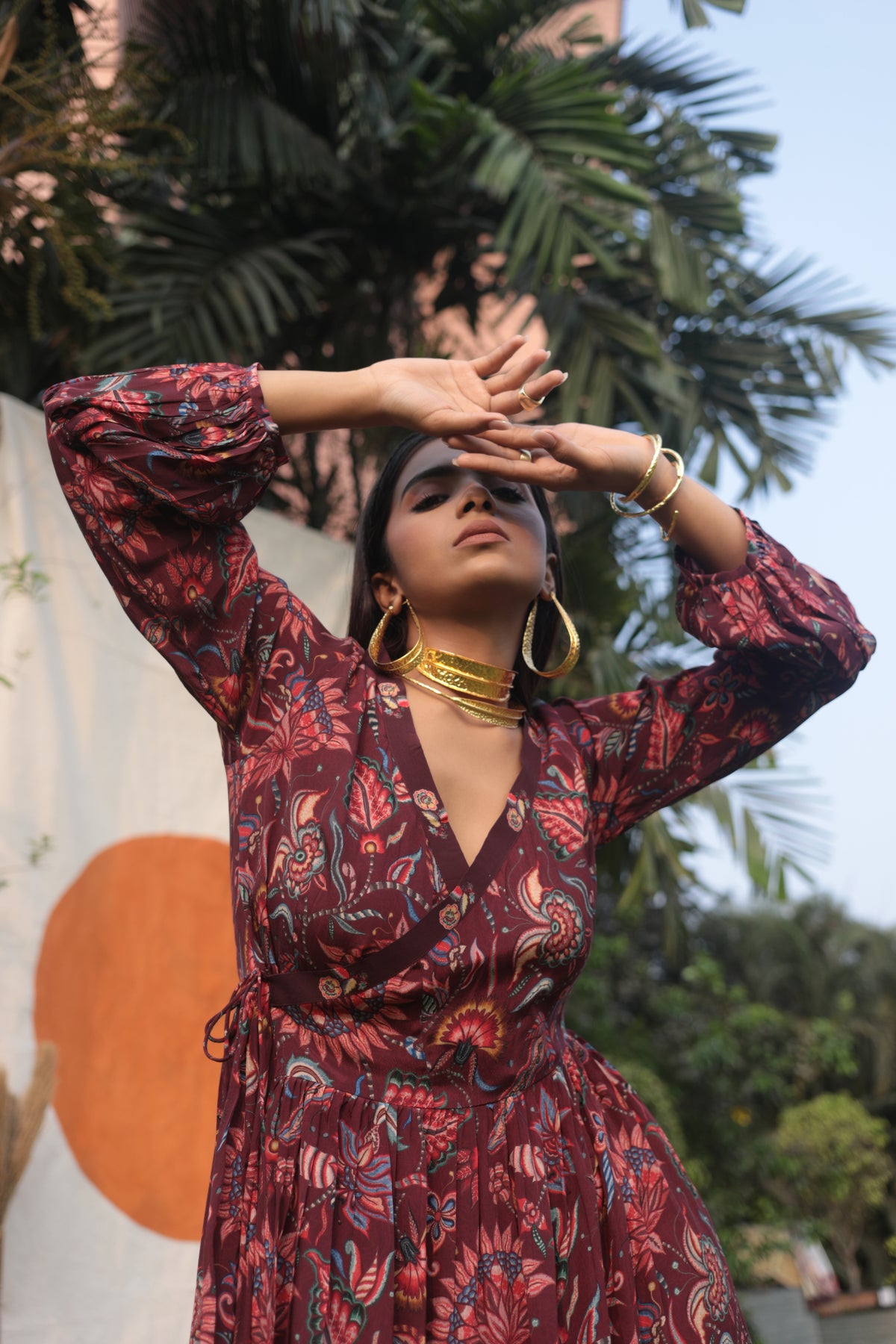 Modern Kalamkari Angrakha Co-ord Set-Western-Ekana Label