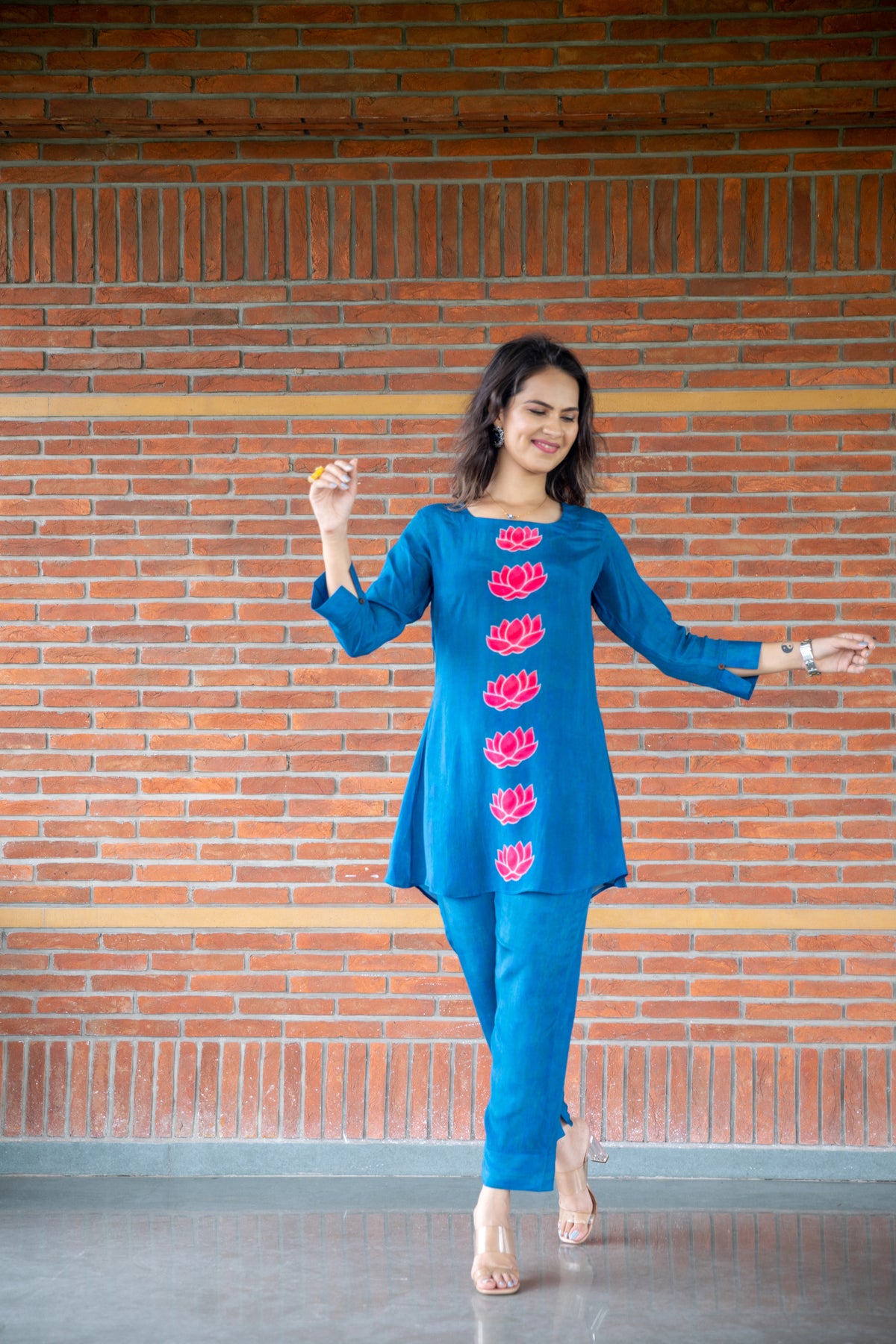 Blue Lotus Pichwai Co-ord Set-Clothing-Ekana Label