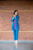 Blue Lotus Pichwai Co-ord Set