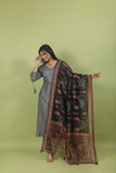 Idika Phad Painting Grey Suit Set