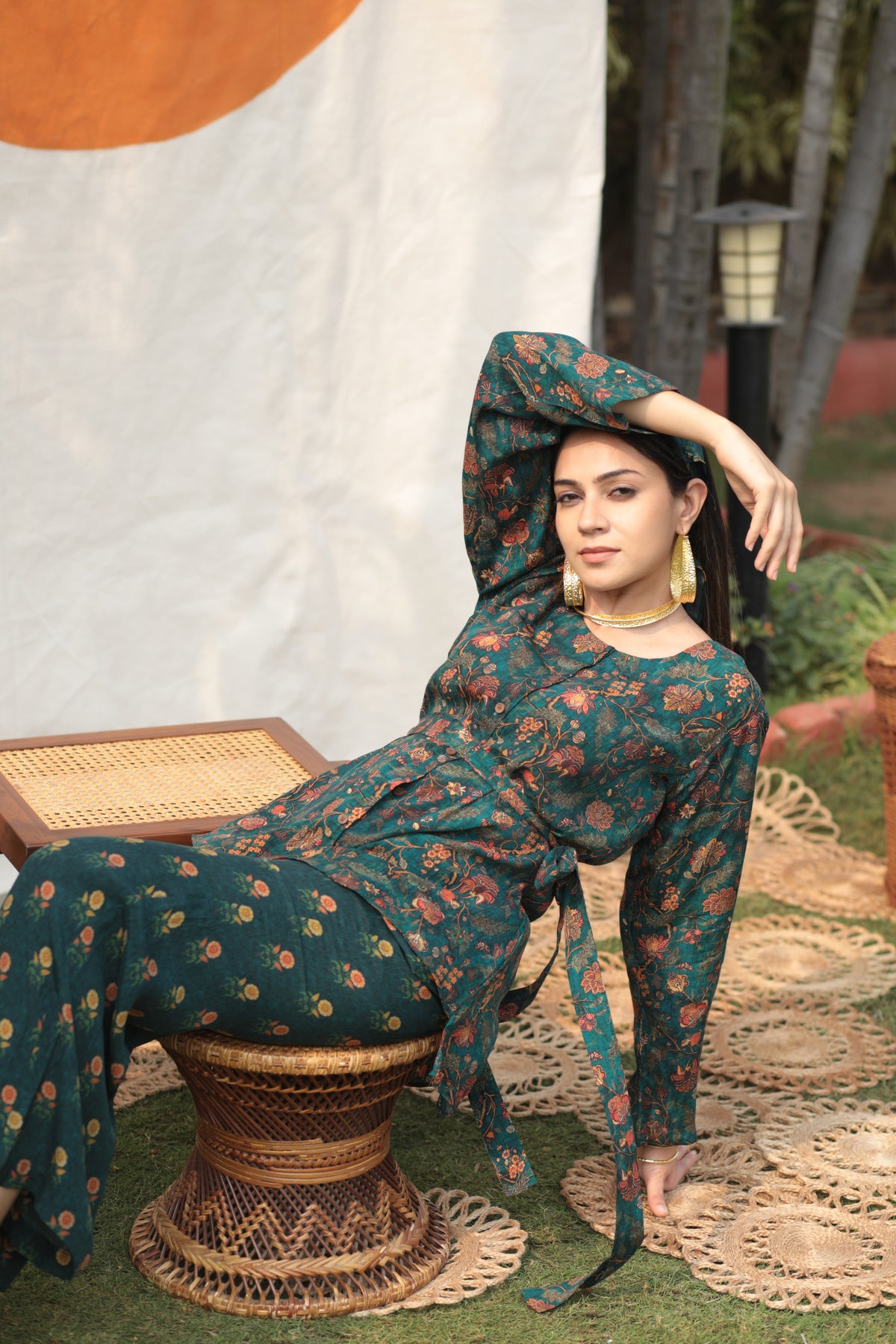 Sherpa Kalamkari Co-ord Set With Belt-Western-Ekana Label