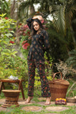 Black Motif Shirt & Flared Kalamkari Pant Co-ord Set