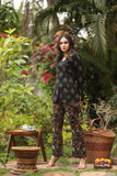 Black Motif Shirt & Flared Kalamkari Pant Co-ord Set