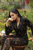 Black Motif Shirt & Flared Kalamkari Pant Co-ord Set