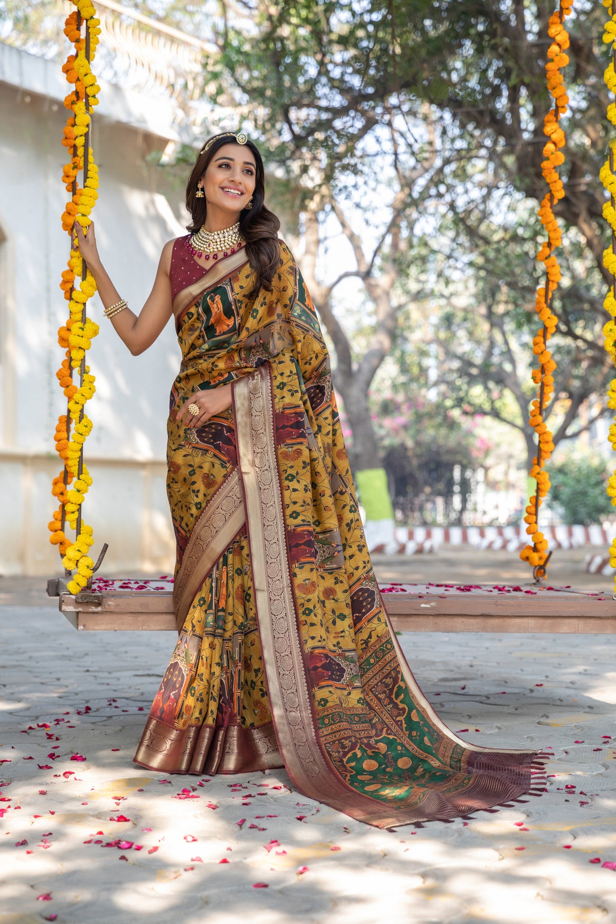 Eva Kalamkari Saree-Saree-Ekana Label