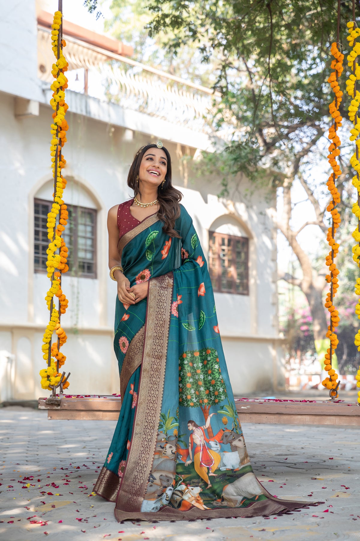 Yutika Pichwai Saree-Saree-Ekana Label