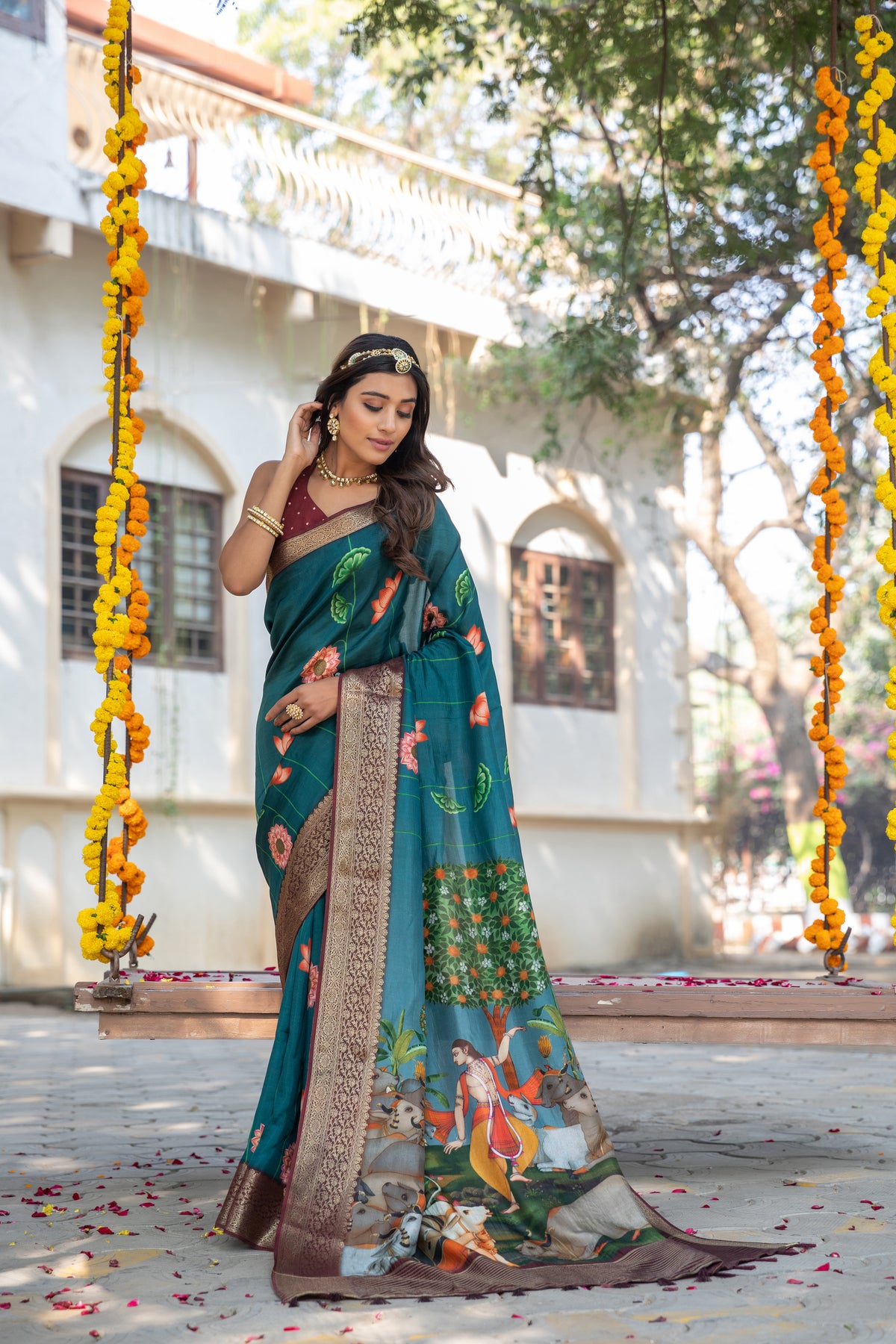 Yutika Pichwai Saree-Saree-Ekana Label