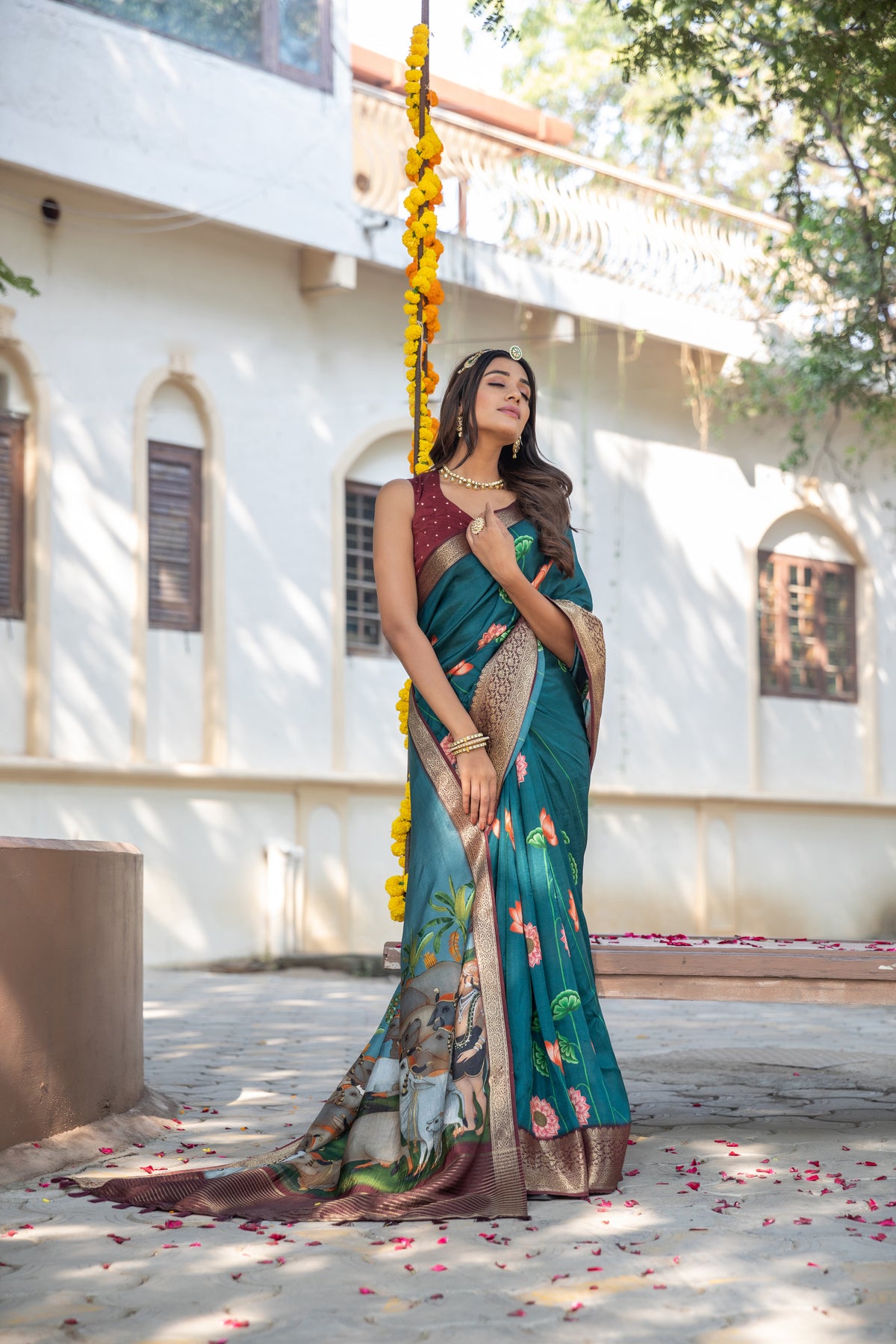 Yutika Pichwai Saree-Saree-Ekana Label
