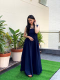 Kalamkari Sapphire Cape Gown